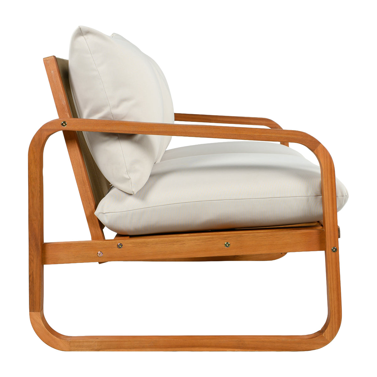 4-Piece Acacia Wood Patio Conversation Set with Cushions