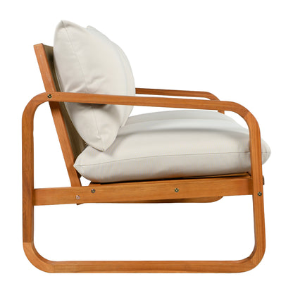 4-Piece Acacia Wood Patio Conversation Set with Cushions