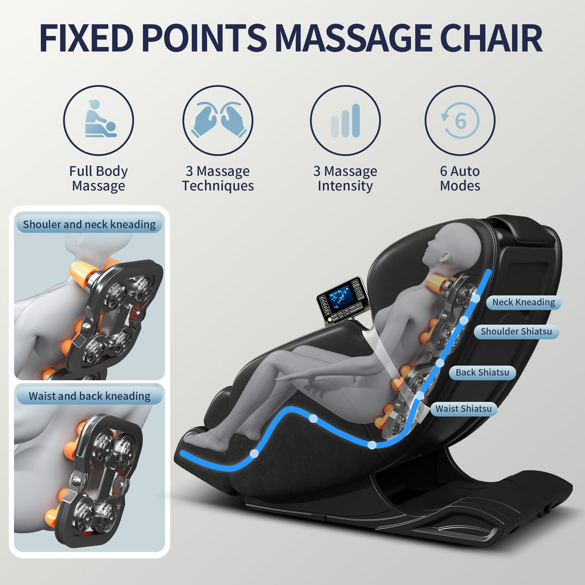 TJX-A-SS02 Zero Gravity Massage Chair with Heat – Black