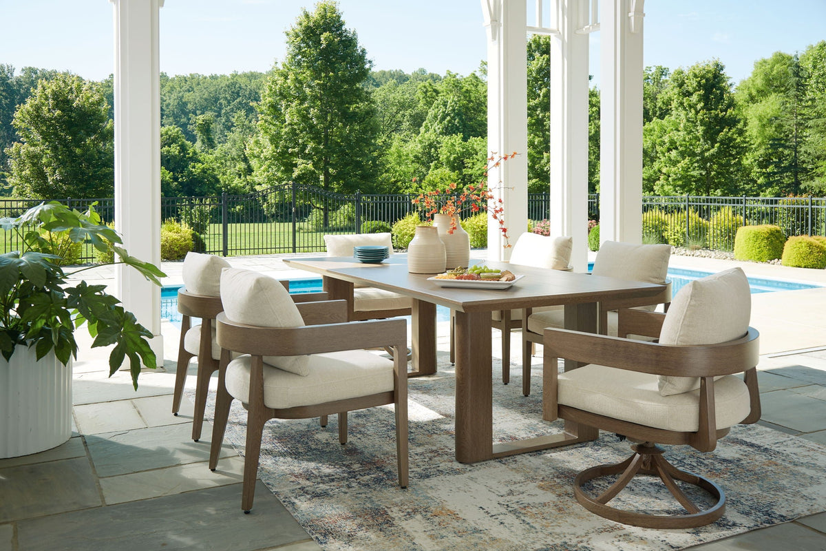 Serene Bay 7-Piece Outdoor Dining Set – Dark Brown