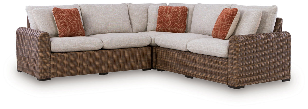 Dolan Creek 3- or 4-Piece Outdoor Sectional – Beige/Brown
