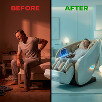 4D Massage Chair Full Body, Zero Gravity Recliner,34 Airbags Massage,20 Auto Massage Programs,Auto Body Scan,Ai Voice Control,55" SL Track,Beige — Before & After