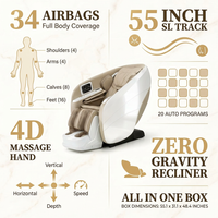 4D Massage Chair Full Body, Zero Gravity Recliner,34 Airbags Massage,20 Auto Massage Programs,Auto Body Scan,Ai Voice Control,55" SL Track,Beige — Results & Stats