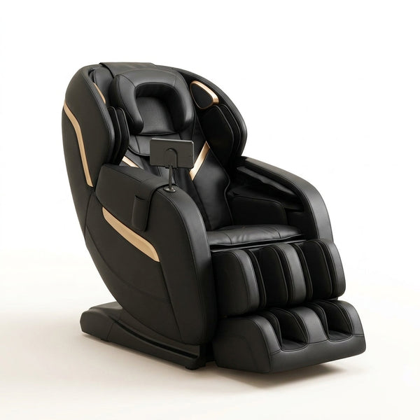 4D Massage Chair Full Body, Zero Gravity Massage Chair with Heat and Foot Massage with Airbags, Kneading, Bluetooth, LCD Touch Control - Black — Studio Shot