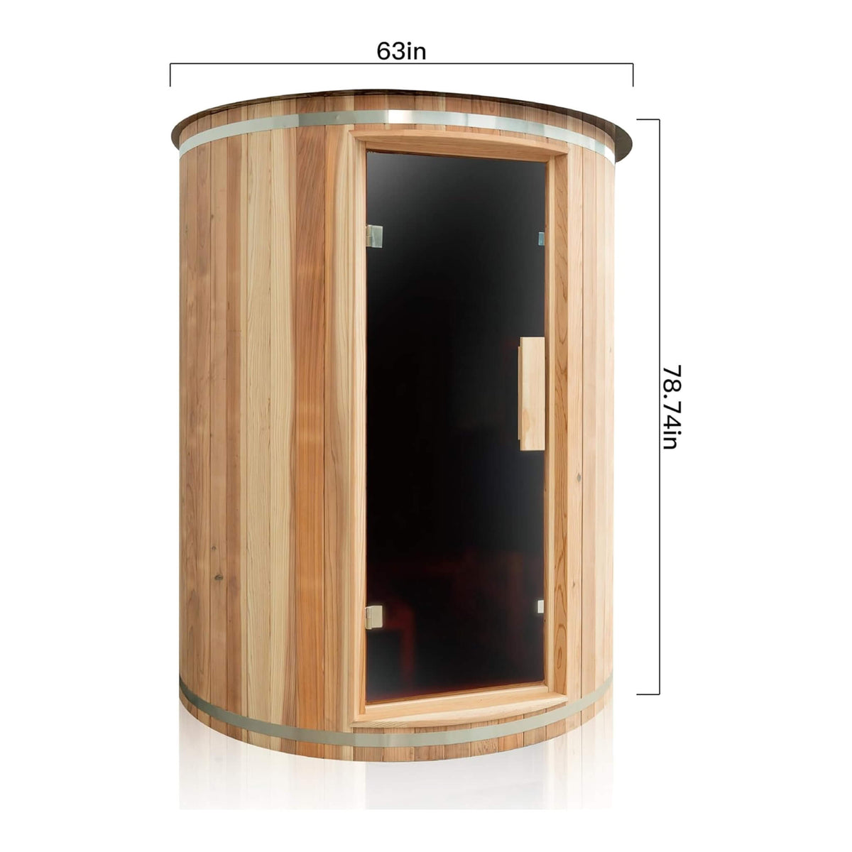 Barcelona 78 in. 4-Person Cedar Outdoor Barrel Sauna with 6 kW Heater