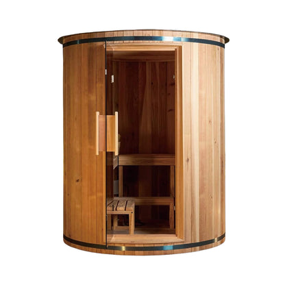 Barcelona 78 in. 4-Person Cedar Outdoor Barrel Sauna with 6 kW Heater