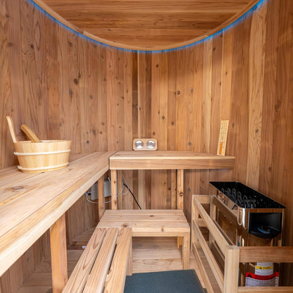 Barcelona 78 in. 4-Person Cedar Outdoor Barrel Sauna with 6 kW Heater