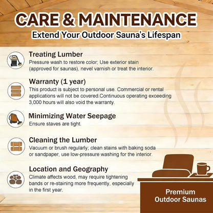 Barcelona 78 in. 4-Person Cedar Outdoor Barrel Sauna with 6 kW Heater