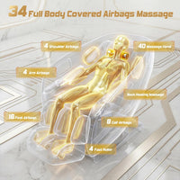4D Massage Chair Full Body, Zero Gravity Recliner,34 Airbags Massage,20 Auto Massage Programs,Auto Body Scan,Ai Voice Control,55" SL Track,Beige