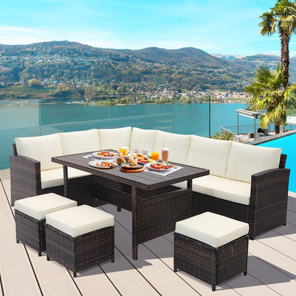 DirectDeals 7-Piece Wicker Outdoor Patio Furniture Set