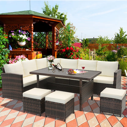 DirectDeals 7-Piece Wicker Outdoor Patio Furniture Set