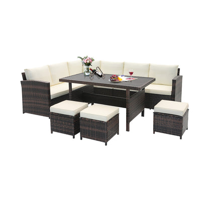 DirectDeals 7-Piece Wicker Outdoor Patio Furniture Set