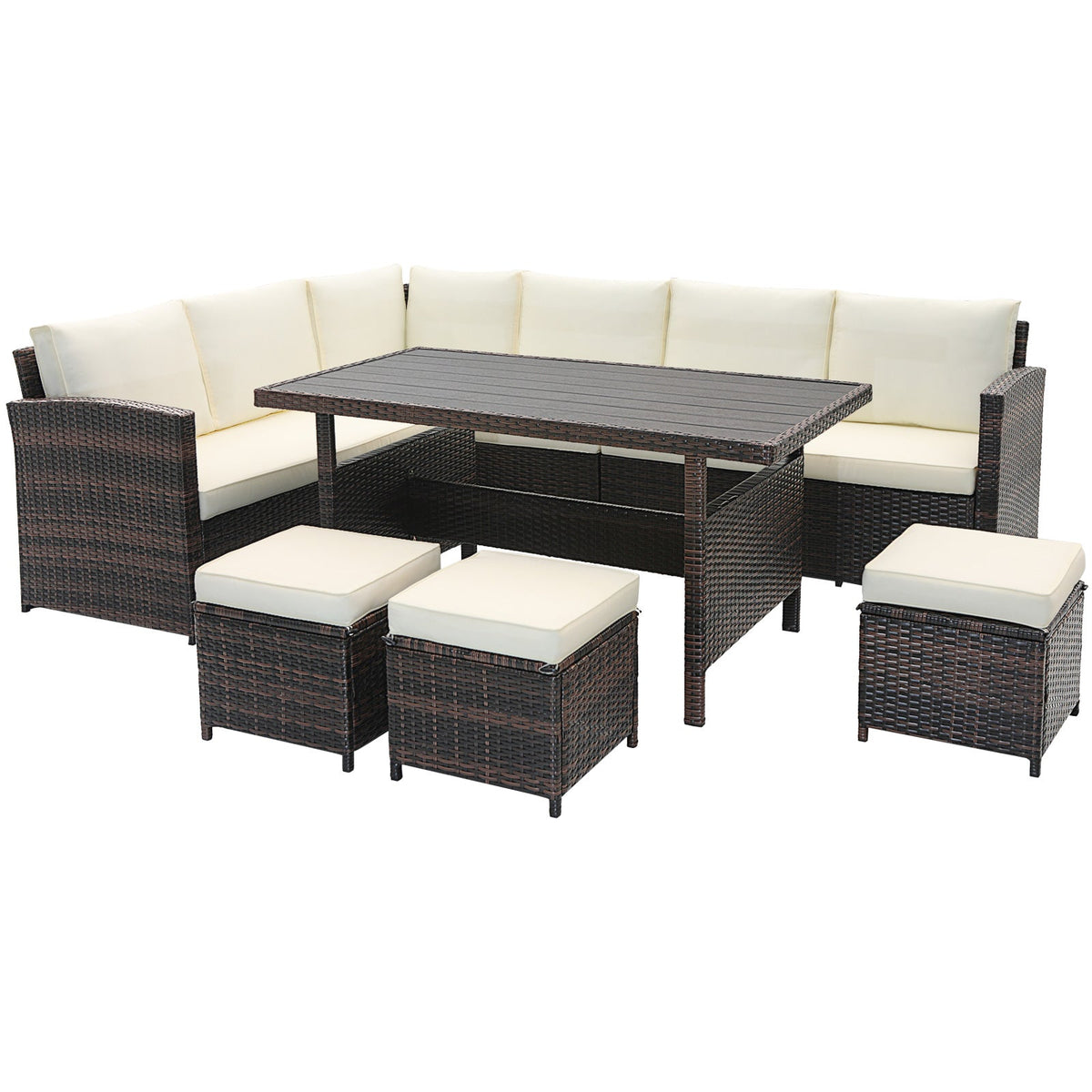 DirectDeals 7-Piece Wicker Outdoor Patio Furniture Set