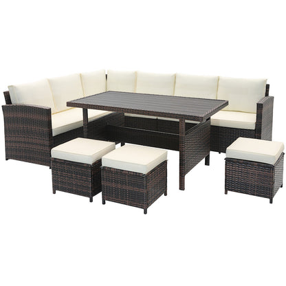 DirectDeals 7-Piece Wicker Outdoor Patio Furniture Set