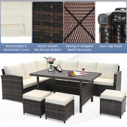 DirectDeals 7-Piece Wicker Outdoor Patio Furniture Set