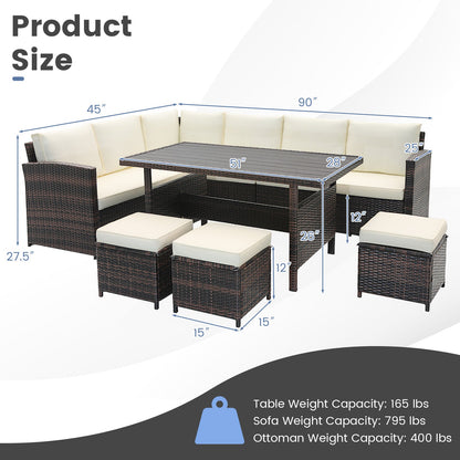 DirectDeals 7-Piece Wicker Outdoor Patio Furniture Set