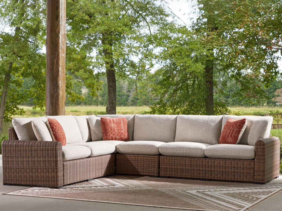 Dolan Creek 3- or 4-Piece Outdoor Sectional – Beige/Brown