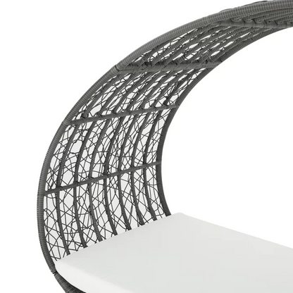 Outdoor Wicker Canopy Daybed with Water-Resistant Cushion