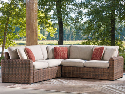 Dolan Creek 3- or 4-Piece Outdoor Sectional – Beige/Brown