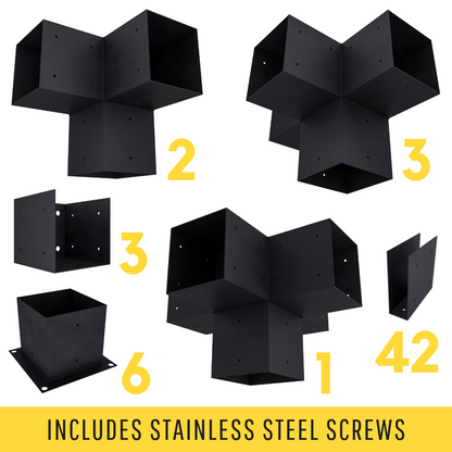 Zen Attached Pergola Bracket Kit for Roof Rafters – Up to 24' x 24'