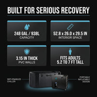 Cold Plunge Tub, 248 Gallon, 1 Horsepower, Heavy-Duty Ice Bath Tub for Athletes with Hot & Cold, Portable Inflatable Plunge Chiller with Water Treatment Kit, Immersion Therapy, Wifi (Black, 1 Set) — Results & Stats