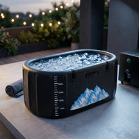 Cold Plunge Tub, 248 Gallon, 1 Horsepower, Heavy-Duty Ice Bath Tub for Athletes with Hot & Cold, Portable Inflatable Plunge Chiller with Water Treatment Kit, Immersion Therapy, Wifi (Black, 1 Set) — Studio Shot