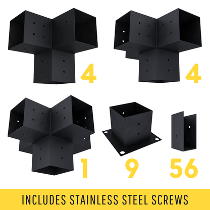 Zen Freestanding Pergola Bracket Kit with Slatted Roof up to 24' x 24'