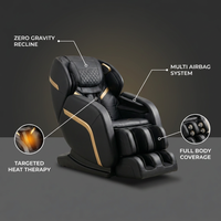 Full Body Massage Chair Designed for Complete Relaxation, Zero Gravity Position, 5 Auto Programs, Multi Airbag — infographic