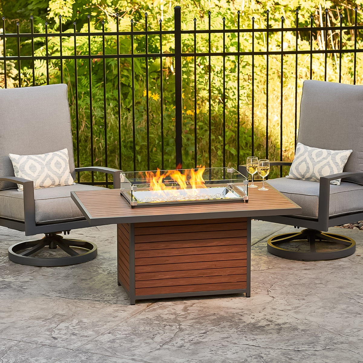 Kenwood & Brooks Rectangular Gas Fire Pit Table