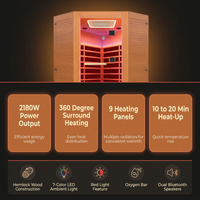 Multifunctional 2-3 Person Infrared Sauna for Home, 2180W Indoor Sauna with 7-Color LED Ambient Light, Red Light Feature, Oxygen Bar, Dual Bluetooth Speakers, 360° Surround Heating — Results & Stats