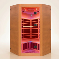 Multifunctional 2-3 Person Infrared Sauna for Home, 2180W Indoor Sauna with 7-Color LED Ambient Light, Red Light Feature, Oxygen Bar, Dual Bluetooth Speakers, 360° Surround Heating — Studio Shot
