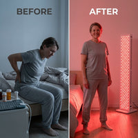 Red Light Therapy Panel Device – 660Nm Red & 850Nm near Infrared Light Therapy, LED Light Therapy Lamp, 300 Dual Chip Leds, Timer, Hanging Kit Included – PRO1500 — Before & After