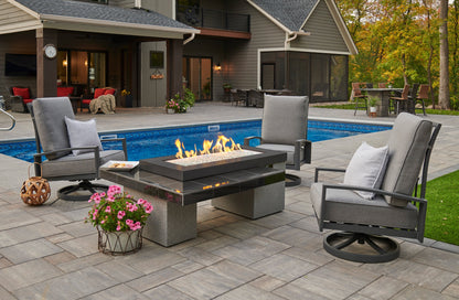 The Outdoor GreatRoom Uptown Black Linear Gas Fire Pit Table