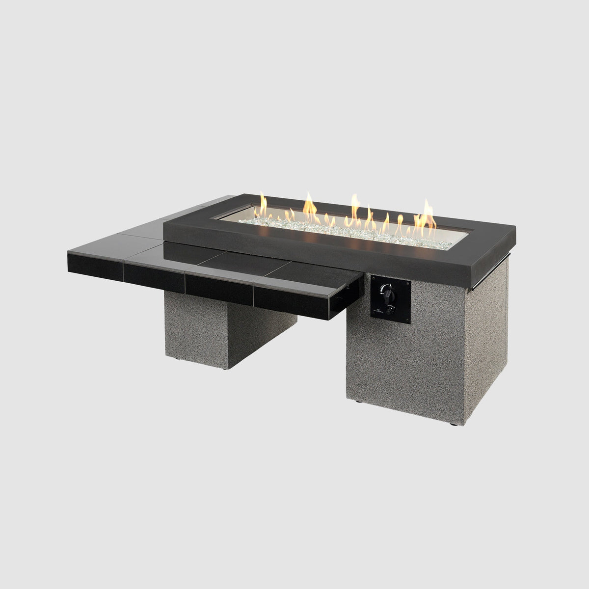 The Outdoor GreatRoom Uptown Black Linear Gas Fire Pit Table