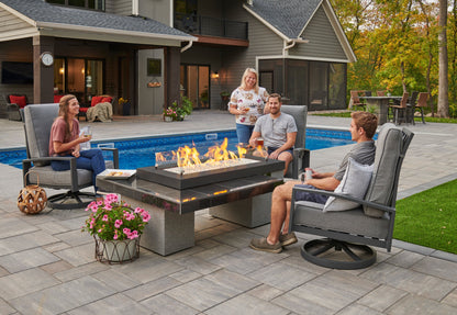 The Outdoor GreatRoom Uptown Black Linear Gas Fire Pit Table