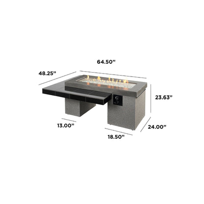 The Outdoor GreatRoom Uptown Black Linear Gas Fire Pit Table