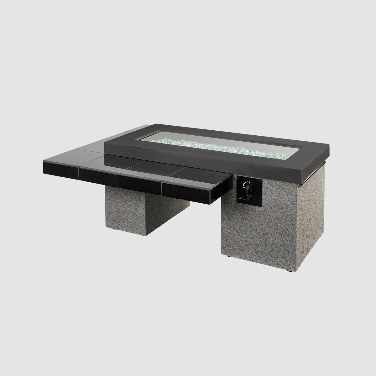 The Outdoor GreatRoom Uptown Black Linear Gas Fire Pit Table
