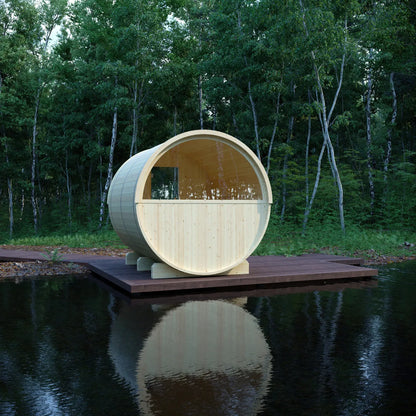 Finnish Sauna Builders Vassa 6-Person Barrel Sauna with 8 kW Heater