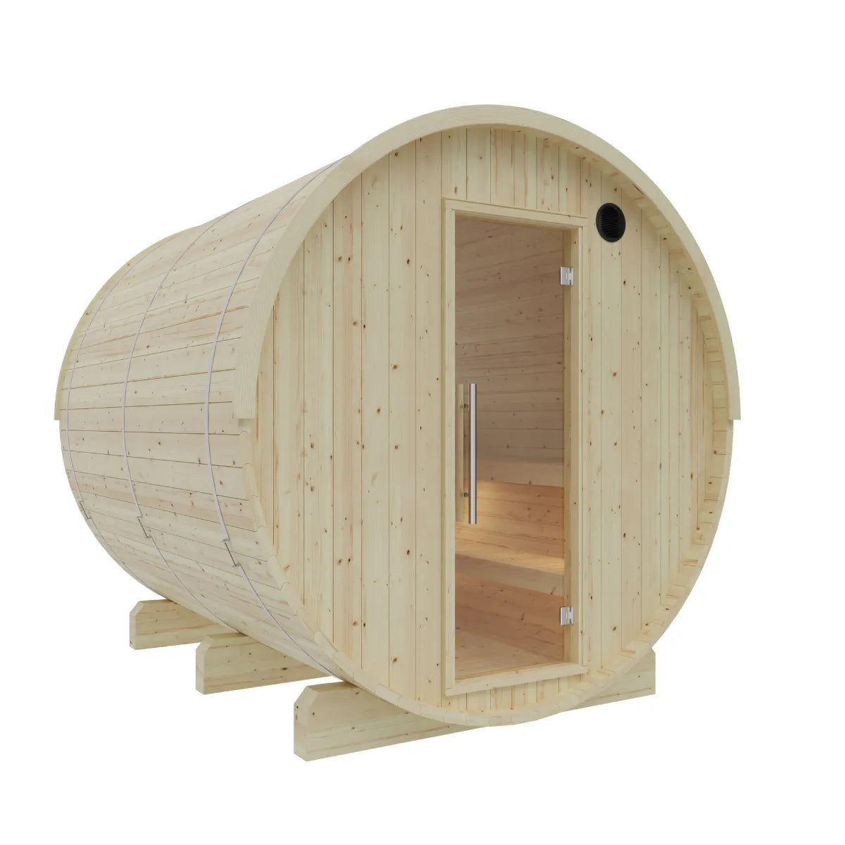 Finnish Sauna Builders Vassa 6-Person Barrel Sauna with 8 kW Heater
