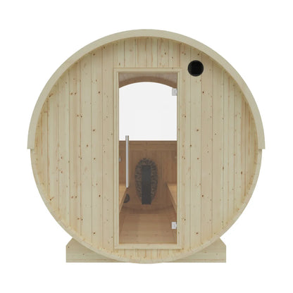 Finnish Sauna Builders Vassa 6-Person Barrel Sauna with 8 kW Heater