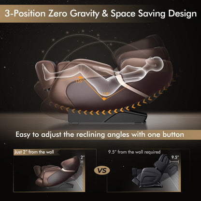 Costway Zero Gravity Full Body Massage Chair with 53 in. SL Track