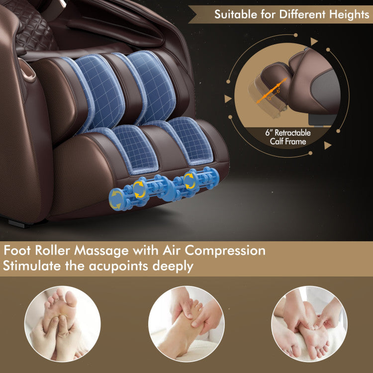 Costway Zero Gravity Full Body Massage Chair with 53 in. SL Track