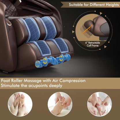 Costway Zero Gravity Full Body Massage Chair with 53 in. SL Track