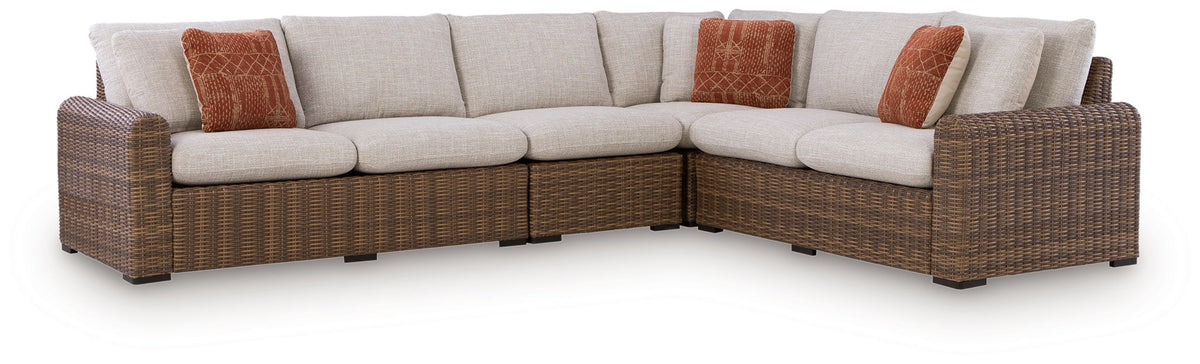 Dolan Creek 3- or 4-Piece Outdoor Sectional – Beige/Brown