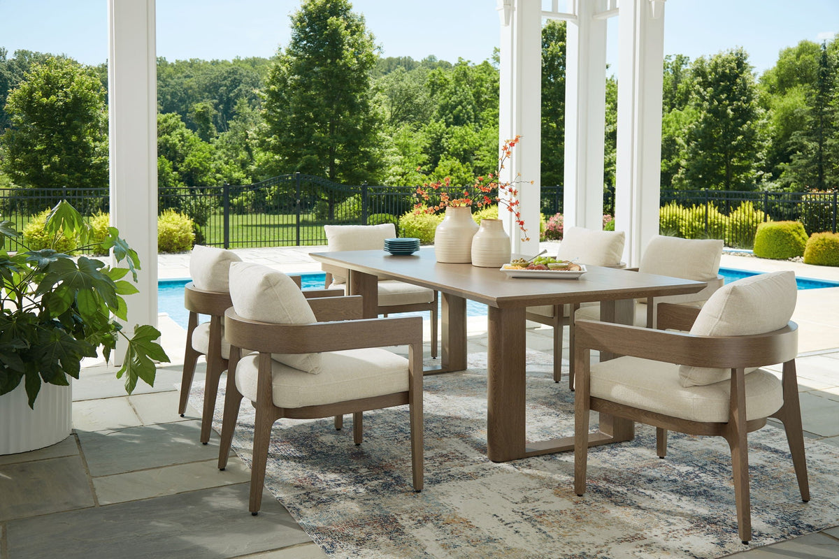 Serene Bay 7-Piece Outdoor Dining Set – Dark Brown