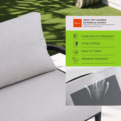 3-Piece Aluminum Patio Conversation Set with Swivel Chairs