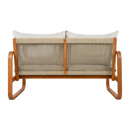 4-Piece Acacia Wood Patio Conversation Set with Cushions