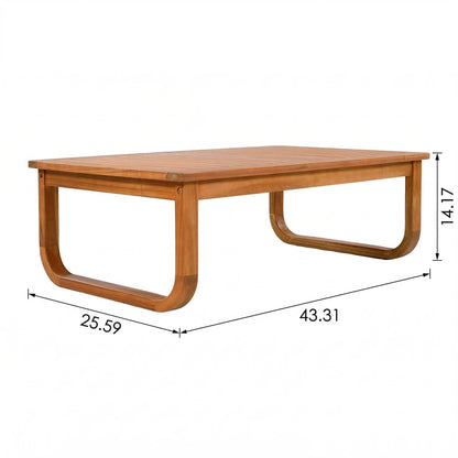 4-Piece Acacia Wood Patio Conversation Set with Cushions
