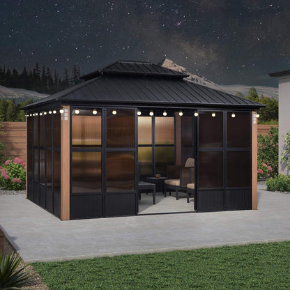 Oasis Hardtop Sunroom with Aluminum Frame and LED Lights