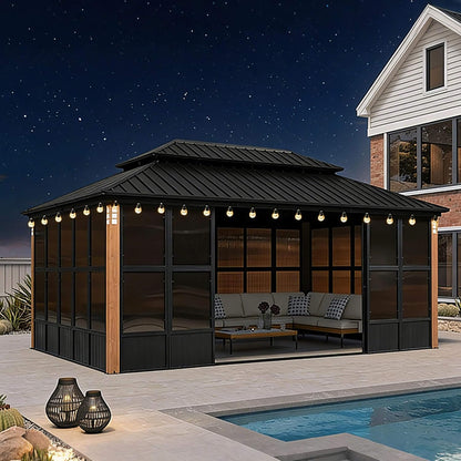 Oasis Hardtop Sunroom with Aluminum Frame and LED Lights